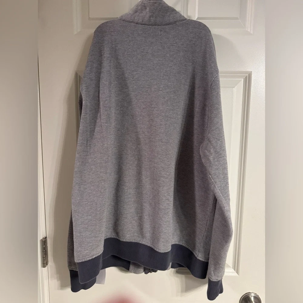 Banana Republic Mens Medium Gray Full Zip‎ Band Collar Pockets Long Sleeve